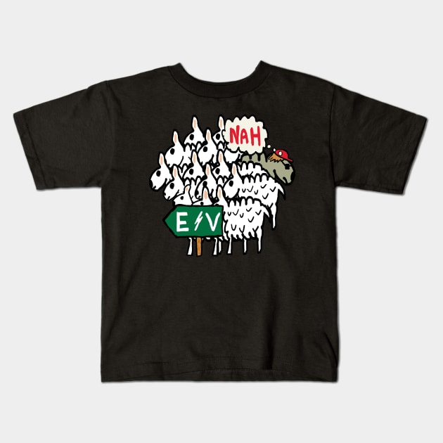 Anti EV Kids T-Shirt by Mark Ewbie